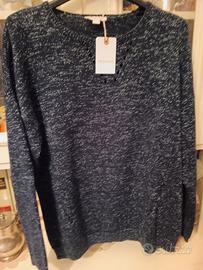 Pull blu cotone e lame' tg M Nuovo