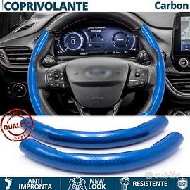 COPRIVOLANTE per FORD Effetto FIBRA CARBONIO Blu