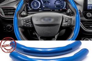 COPRIVOLANTE per FORD Effetto FIBRA CARBONIO Blu
