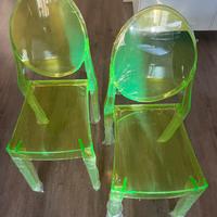 Set di 2 sedie plexiglass verdi