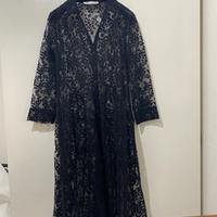 Vestito ricamato nero lungo