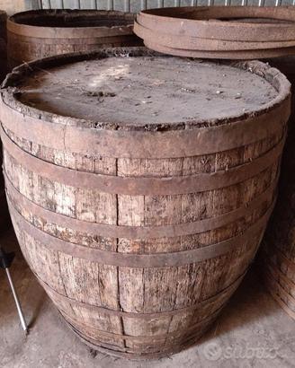 vecchie botti di vino in legno