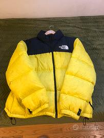 Piumino originale north face giallo e nero