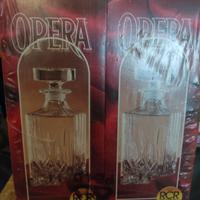 Due decanter per whisky bottiglia cristallo 