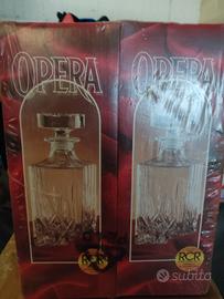 Due decanter per whisky bottiglia cristallo 