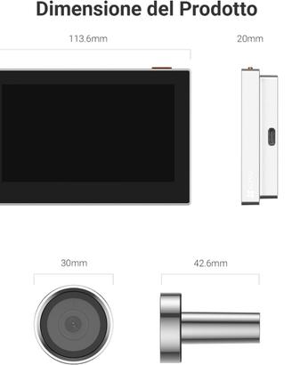 EZVIZ CP2 Spioncino Digitale 1080P WiFi Argento