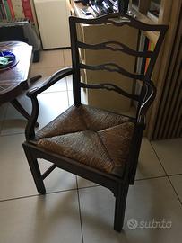 Tavolo pranzo + 2poltrone+4sedie Stile CHIPPENDALE