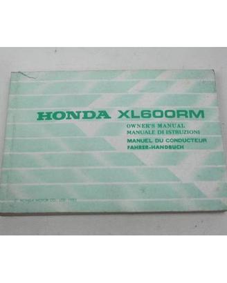 MANUALE USO E MANUTENZIONE HONDA XL 600 RM