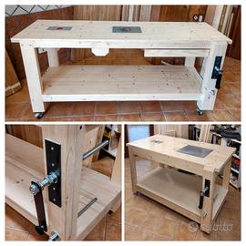 Banco falegname tavolo da lavoro morsa fresa sega 