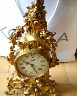 orologio antico da camino in bronzo/ottone dorato