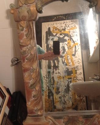 specchio in legno 