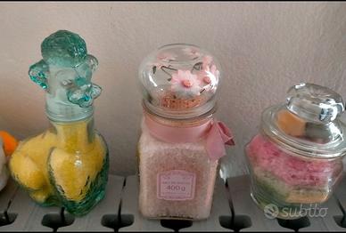 Contenitori sali da bagno vintage decanter 