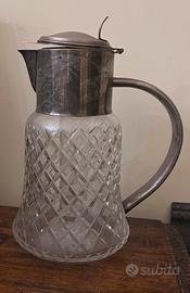 Brocca porta ghiaccio cristallo completo Argento