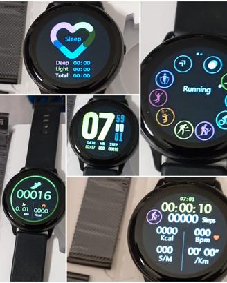 Smartwatch con doppio cinturino (metallo e gomma)