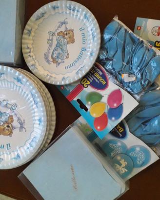 set per festa battesimo celeste 