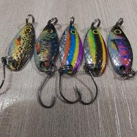 SET 5 CUCCHIAINI ONDULANTI DA PESCA  SPOON ESCA  S