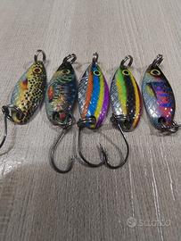 SET 5 CUCCHIAINI ONDULANTI DA PESCA  SPOON ESCA  S