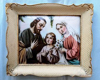 Sacra Famiglia su Vetro  Bombato