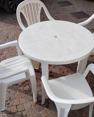 tavolo e sedie da giardino