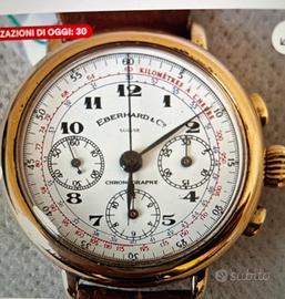 Eberhard Cronographe in argento placcato oro