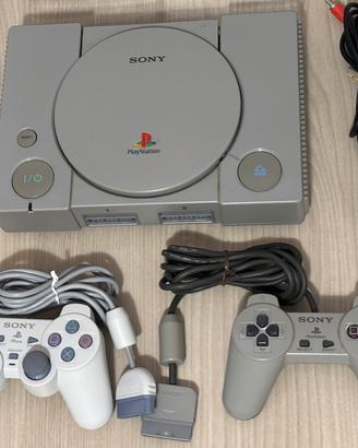 PS 1 PLAYSTATION 1+2 joypad+memory card+giochi