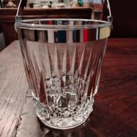 Porta-ghiaccio vintage vetro e acciaio