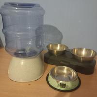 setx 3 ciotole acciaio inox e dispenser acqua anim