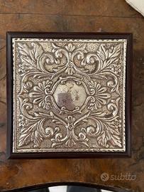 Portagioe vintage in legno e argento 925