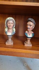 coppia busti in terracotta siciliana
