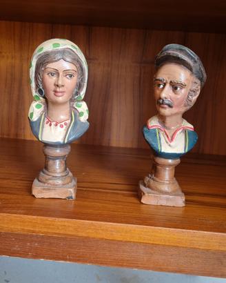 coppia busti in terracotta siciliana