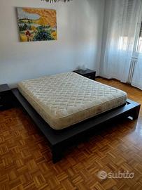 letto contenitore matrimoniale wenge con materasso