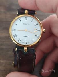 Orologio Bulova numeri romani placcato oro Swiss