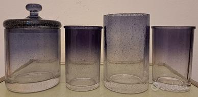 porta spazzolini/batuffoli in vetro - nuovi!