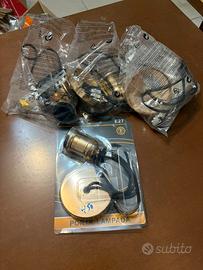 Lotto 4 Portalampada a sospensione vintage E27