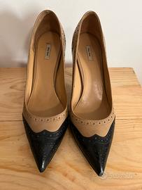 Décolleté slingback Miu Miu bicolore in pelle