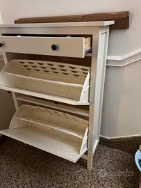 Scarpiera Ikea Hemnes color bianco.