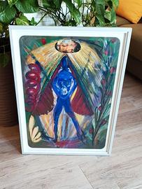 Bruno Ceccobelli olio su masonite