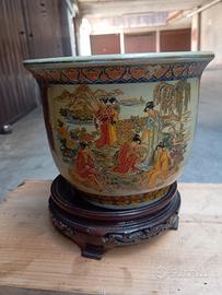 Vaso Cachepot / Fioriera stile Satsuma vintage 