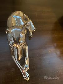 Soprammobile laminato argento”cane”