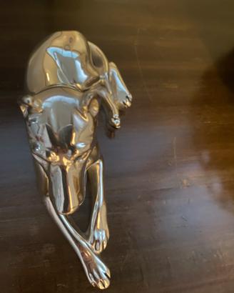 Soprammobile laminato argento”cane”