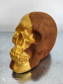 Teschio colorazione ruggine e oro nuovo 