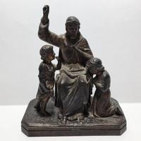 Scultura XIX Metallo Gesù e gli Infanti - Francia