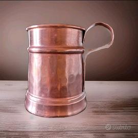 Bricchetto boccale in rame vintage cm diam 6,5x9h