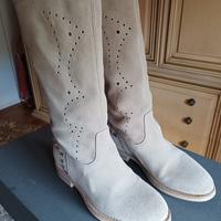 Stivali al polpaccio estivi, colore beige 36