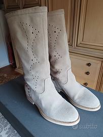 Stivali al polpaccio estivi, colore beige 36