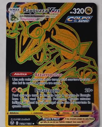 Carta Pokemon Rayquaza VMax tg29/tg30 black/gold 