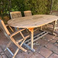 Set tavolo e legno da esterno
