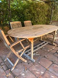 Set tavolo e legno da esterno