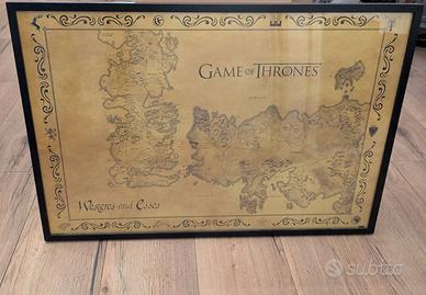 Stampa incorniciata mappa Game of Thrones