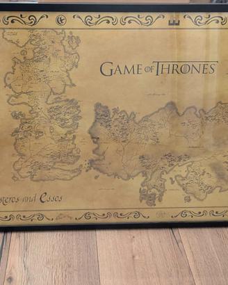 Stampa incorniciata mappa Game of Thrones
